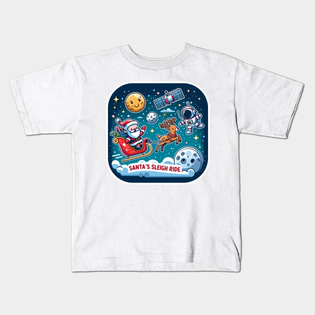 Space Santa Kids T-Shirt by STICKERSPRITZ